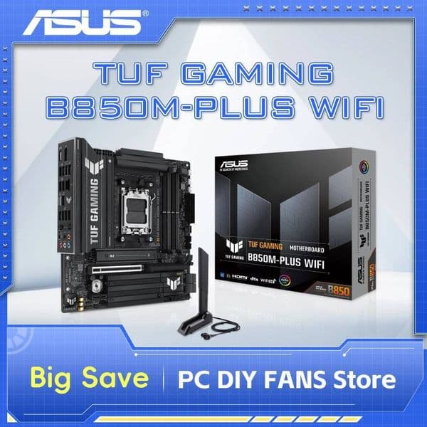 ASUS TUF GAMING B850M-PLUS WIFI AMD B850 DDR5 PCIe 40 Socket AM5 Support 7800X3D/8400F/8700F/9600X/9800X3D 244 x 244cm