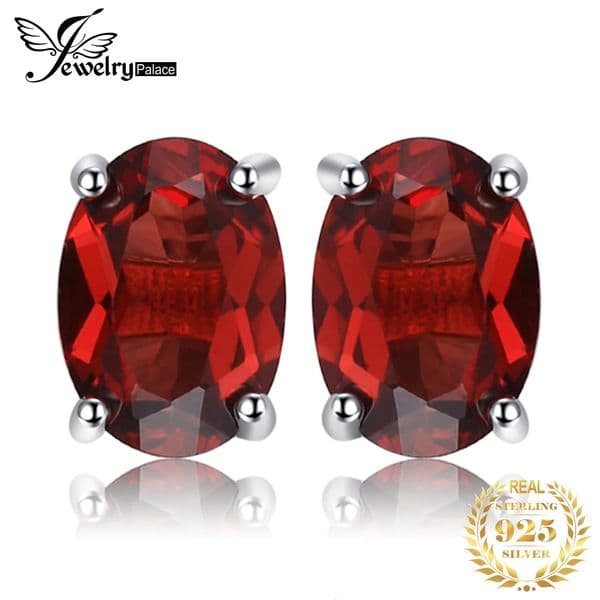 Jewelry Natural Garnet Amethyst Citrine Peridot Blue Topaz 925 Sterling Silver Stud Earrings for Women Gemstone 251104