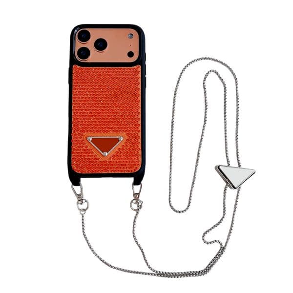 Luxury Crossbody Glitter Phone Case Designer iPhone Case For iPhone 17 Pro Max 16 Pro Max 15 14 13 12 16 Plus Case Bling Sparkling Rhinestone Diamond Jewelled Case Chain