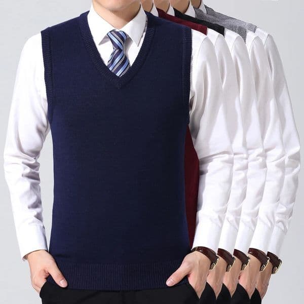 Mens Casual Sweater Vest Warm Comfortable Autumn Winter Fashion Outerwear 251105