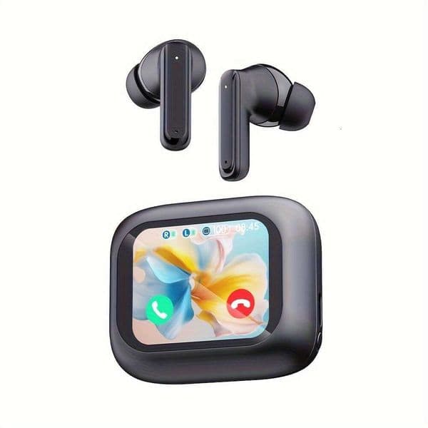 2025 Upgraded Intelligent LCD Touchscreen Earphones New Neutral Sports Design with Chinese English Switching. Built in microphone with adjustable sound quality.