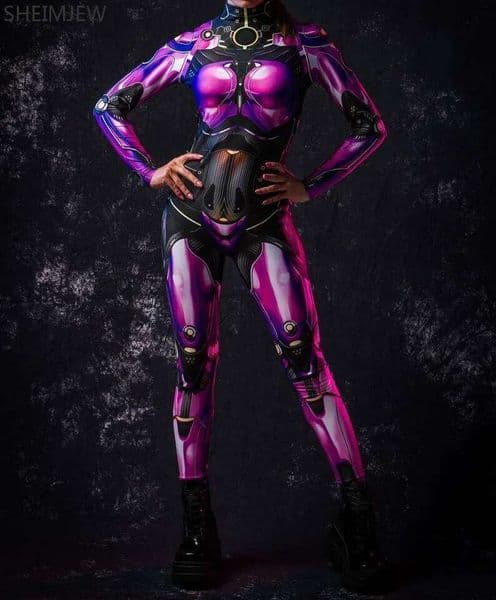 sexy 2026 Cosplay Punk Women Zentai Jumpsuit 3D Digital Printing Adult Bodysuit Slim Halloween Carnival Holiday Play Costumes sexy
