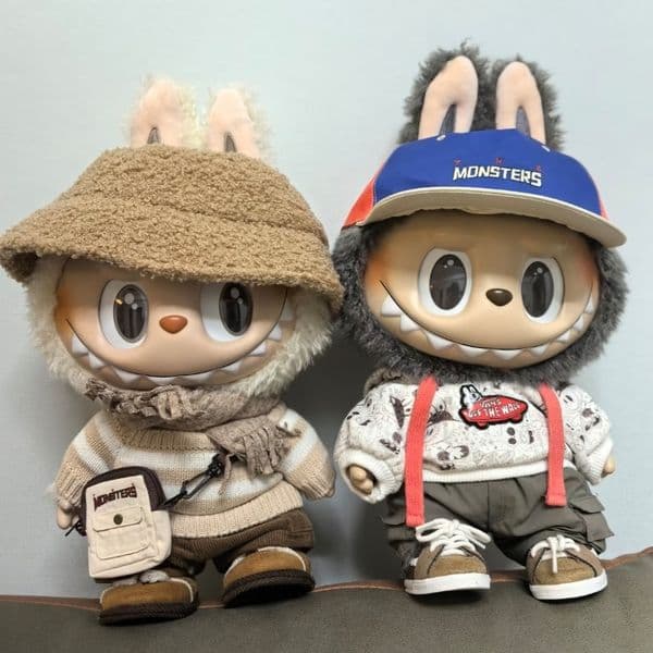 The Monsters 38Cm Big Labubu Doll Vans Jump For Joy Fall In Wild Let's Checkmate Dress Be Latte Time To Chill Mokoko Close To Sweet Pronounce Vinyl Plush Dolls yizhixing