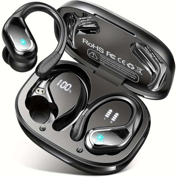 Wireless Sports Earbuds Mic,In-Ear Headphones,Headphones With LED Display,Mini Charging Case Earphones For Iphone Android