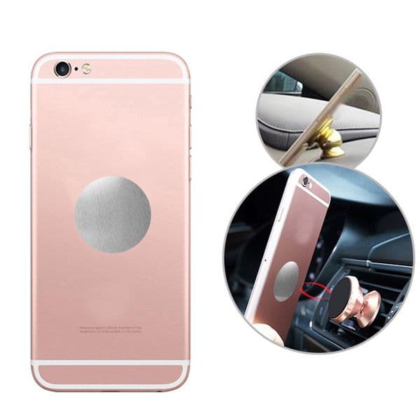 Round Square-shaped Magnetic Attraction Iron Sheet with Adhesive Tape Magnetic Attraction Plate Night Light for Mobile Phone Car Navigation Bracket Accessories