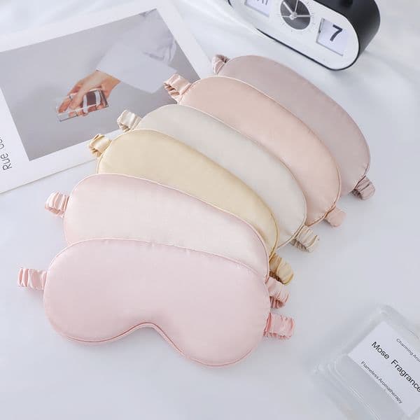 Double-sided silk-like sleep eye mask for men and women, light-blocking travel and aviation nap eye mask, in stock for wholesale