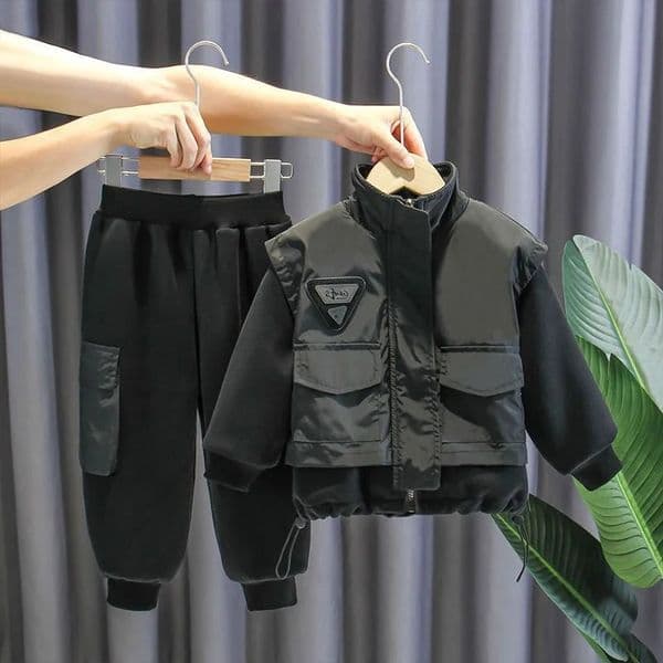 Boys Suit Sweatshirts Pants Cotton 2Pcs/Sets Spring Autumn Thicken Sports Sets Kid Breathable Children Clothing 251105