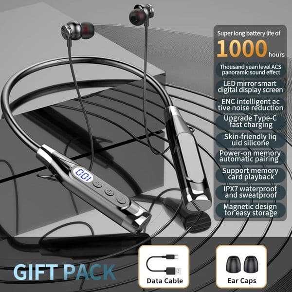 High Quality Headset Sport Wireless Headphones Neckband Bluetooth Earphone With Microphone Long Battery Auriculares For TF Card