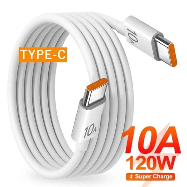 For iPhone15 Samsung Huawei Quick Cord Transfer Wire 0.25m/1m/2m/3m 120W 10A Dual USB-C To Type C Super Fast Charging Data Cable