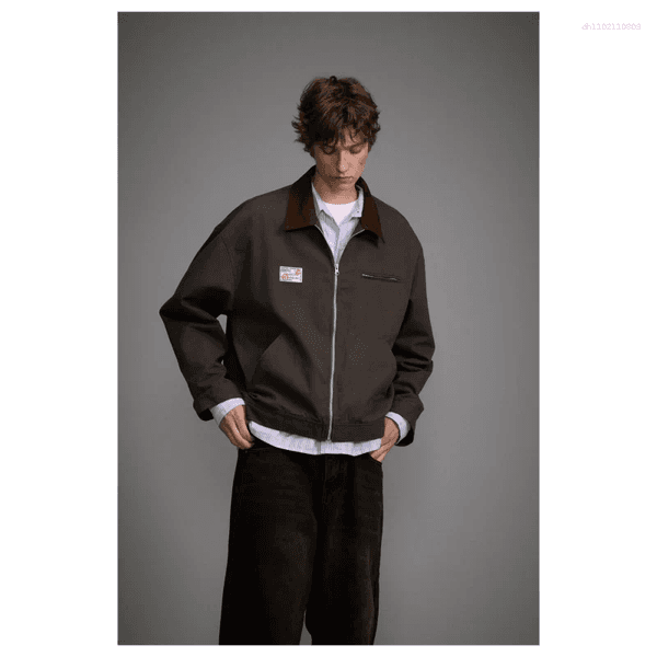 Men's Jackets W2EJOURNEY EU US Size High Quality Retro Trend Vintage Washed Detroit Canvas Workwear Jacket For Men And Women