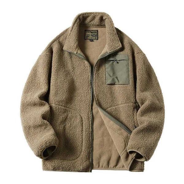 2024 Fashion Fleece Jackets Man Trendy Lamb Wool Coats Outdoor Sports Thick Warm Casual Streetwear Coats Windproof Jacket Male X251106