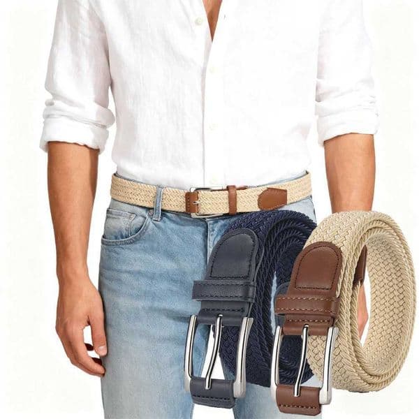 Simple Mens Solid Color Elastic Belt Fashion Matching Mens Outdoor Sports Belt Trendy Mens Clothing Accessories WholesaleXJ251106