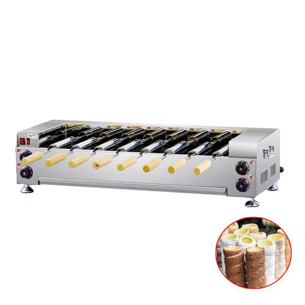 Automatic Electric Chimney Roll Cake Baking Machine 220V Stainless Steel Stick Hungarian Chimney Cake Roll Oven