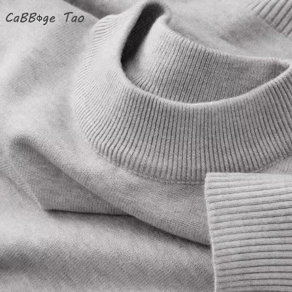 Autumn Mens Casual Mock Turtleneck Sweater Long Sleeved Warm Pullover Basic Lightweight Street Clothing Knitted Jacket Top 251106