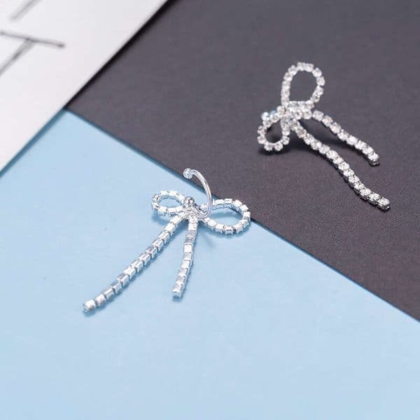 Yang Kaiwen's High-End Butterfly Bow Tassel Are Versatile For Women, With Sparkg Quality Dia Studded Earrings
