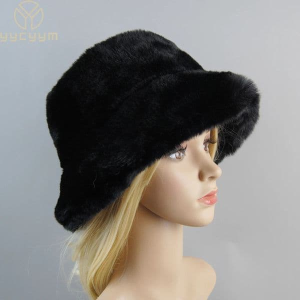 2025 Style Rabbit Fur Hats Super Soft Women Winter Hat Cotton Lining Warm Russian Fashion Ski Beanies Plush Solid Color 251030