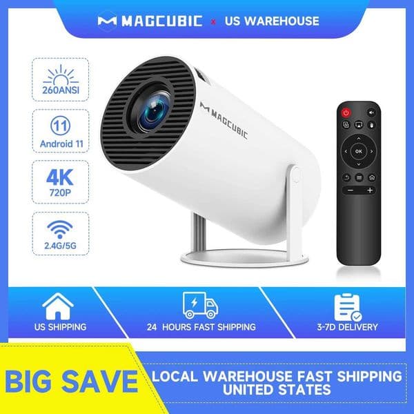 Magcubic HY300 Pro 4K Projector 260ANSI Android 11 Portable Projector Dual WiFi6 BT5.0 Outdoor Cinema Home Theater Support 720P X250407