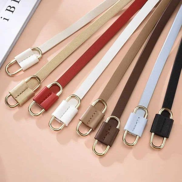 New Thin Beautiful PU Belts Womens Fashionable Belts Woman Dress Coat Apparel Accessories Wholesale 1cmT251107
