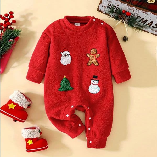 Baby Boys Girls Infant Rompers Christmas Santa Toddler Sweatshirt Rompers With Xmas Tree Autumn Winter Clothes bron 251103
