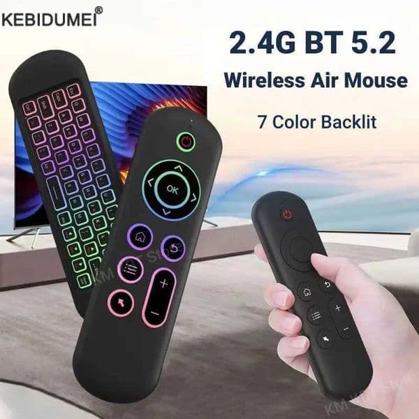 24GHz Wireless M5 Air Mouse BT 52 Mini Keyboard Backlit Remote Control IR Learning Remote Control for PC Android TV Box K251106