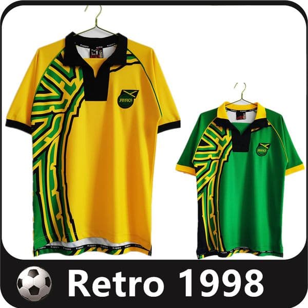 1998 Jamaica Home away Shirt Retro Soccer Jerseys Reggae Boyz GARDNER SINCLAIR BROWN DAWES SIMPSON POWELL GAYLE WILLIAMS BOYD 98 Classic football Shirts