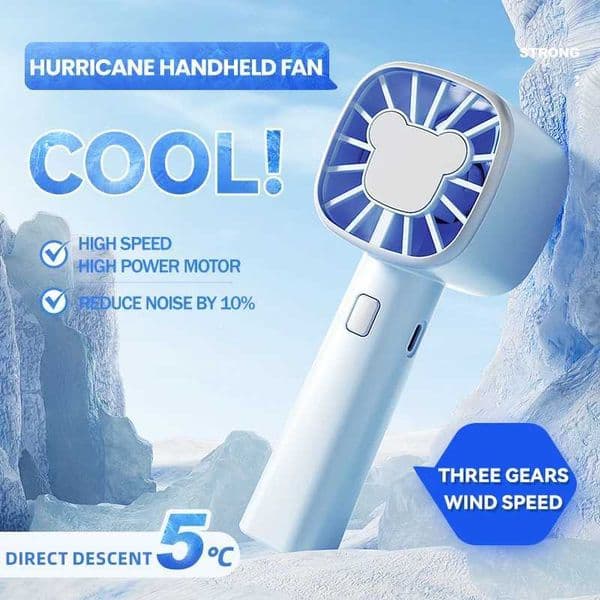 USB handheld mini fan portable desktop fan vertical folding head small electric fan USB mini high wind pocket fan W250403