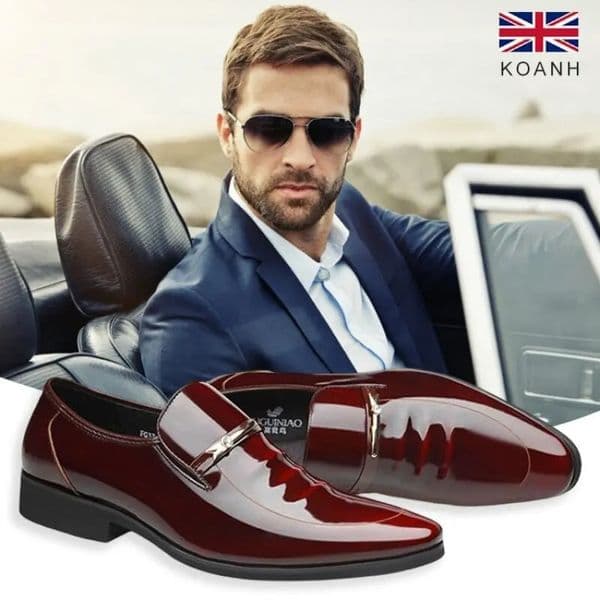 Bridal Pointed Toe Low Top Patent Leather Formal Business Casual Youth Mens Leather Shoes 251106