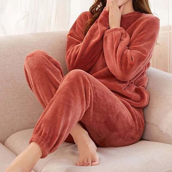 Womens Autumn and Winter Warm Pants Coral Velvet Pajama Set Loose Fitting Home Clothing for Outdoor Womens Oversized Pajamas 251105