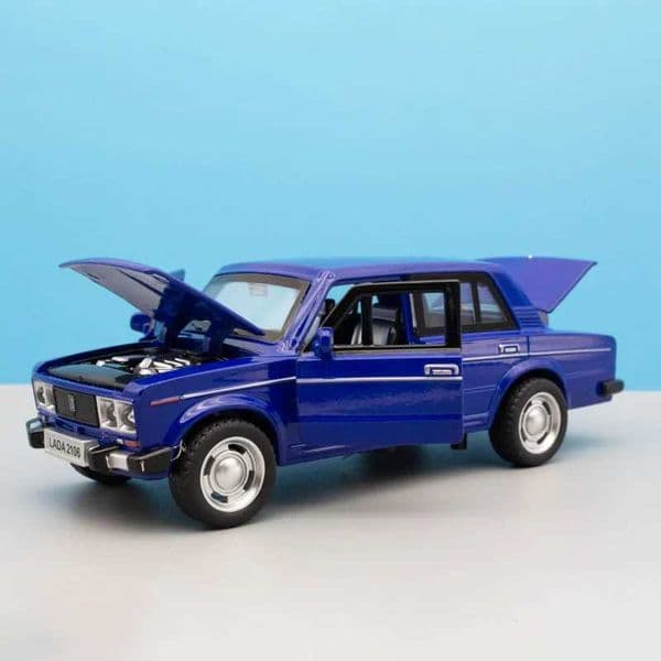 1/32 alloy LADA 2106 toy car model classic metal die-casting sound light pull back toy carXJ250407