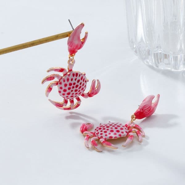 Exquisite And Exaggerated Crab Multi Layer Earrings Cute And Luxurious Niche Summer Beach Style Earrings Fashionable For Women Boutique Gift