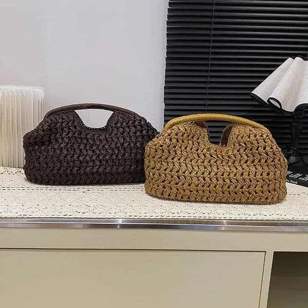 Fashion Elegant Woven Handbag Female Beach Straw Underarm Bag Versatile Exquisite Shoulder Bags Evening Bags For Women Gifts R251110BANJIA