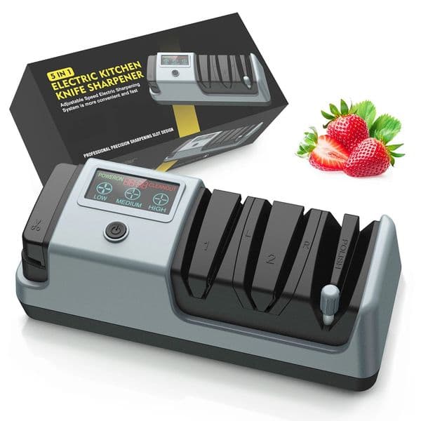 YOORLEAY 5 in 1 Electric Knife Sharpener3 Rotational Speed Adjustable Electric Knife Sharpeners for Kitchen Knives 251103