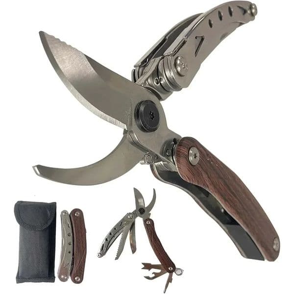 Multifunctional Hand Pruning Shears with SawBark Shovel and Safety LockGardening Heavy Duty Tools for Fresh Branches Scissors 250402