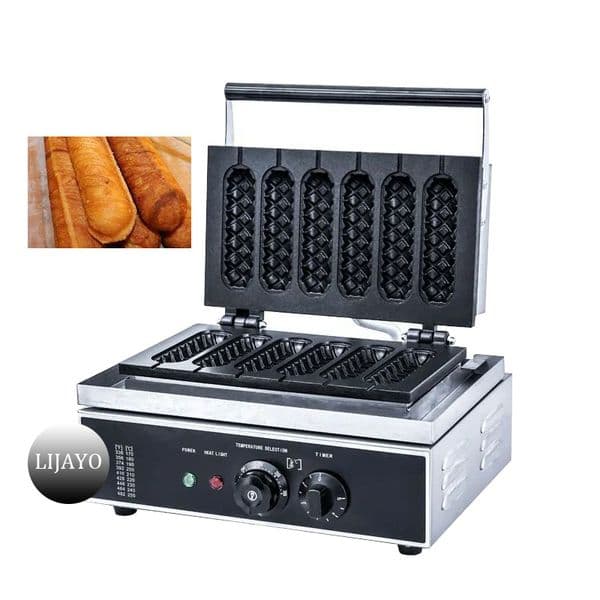 Customized Kitchen Snack Machine 5 Pcs Stick Corn Hotdog Electric Stainless Steel Waffle Maker