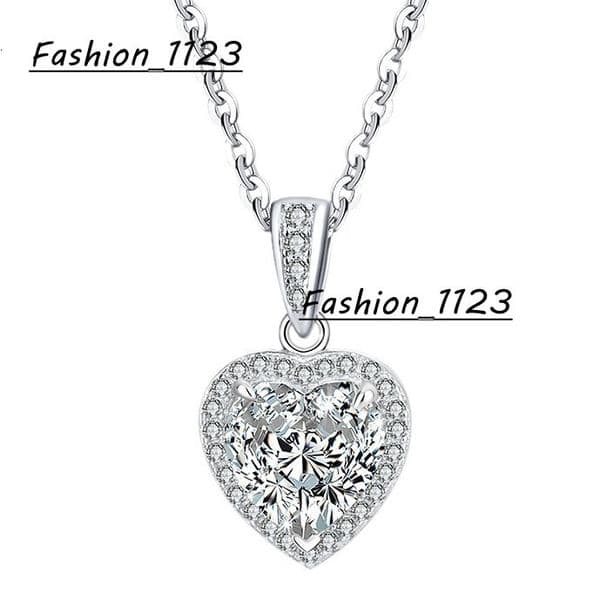 Fine Jewelry S925 Sterling Silver GRA Certification 1Ct Heart Shaped Moissanite Pendants Necklace Women Temperament Necklace