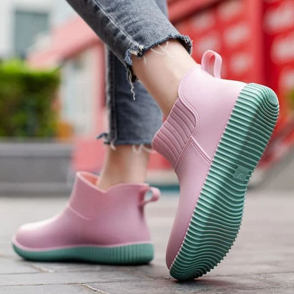 Fashion womens rain shoes low top waterproof shoes non-slip thick soled rain boots for women 251107
