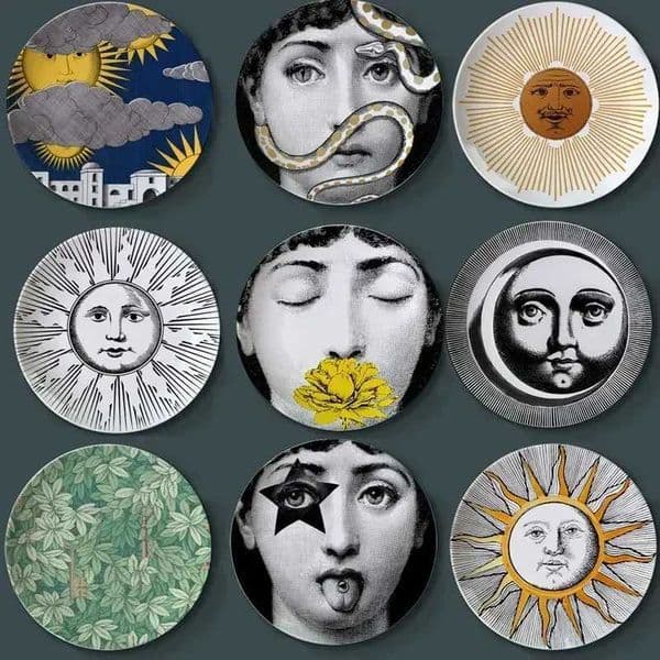 8-Inch Womens Facial Decorative Panel Modern Retro Ceramic Tableware Wall Mounted Home Decoration X250408