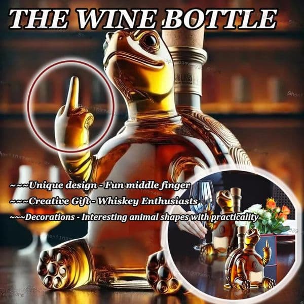 250ml Funny Middle Finger Whiskey Glass Decanter Duck Turtle Dog 10Oz Glass Whiskey Wine Bottle Statue Decoration For Bar Home 251106BJ