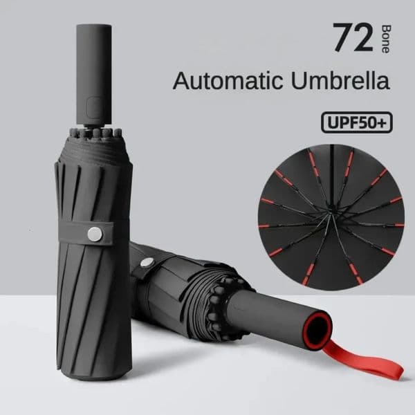 2026 New 72 Bone Windproof Automatic Umbrella Reinforced With UV Protection Dualuse Folding Durable Raincoat Free Shipping