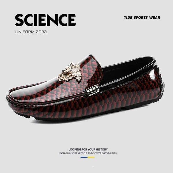 Trendy Mens Fashion Casual Popular Youth Daily Walking Shoes Red Business Moccasins Loafers Large Size 38-48
