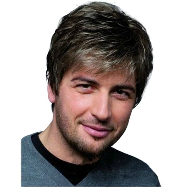 European and American mens short hair synthetic high-temperature fiber wigs small curly mens short wigs for daily wear 251107