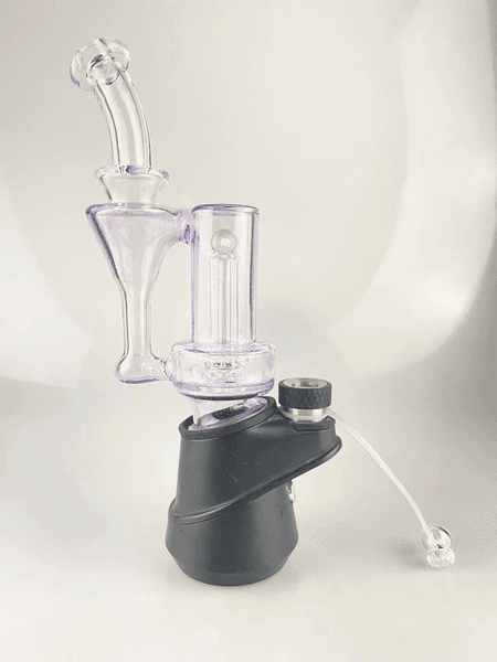 Hookah double recycler type glass top for peak or carta , purple lollipop with secret white beautifully desigened high quality
