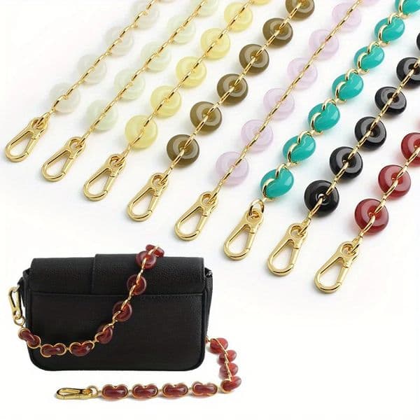 1 piece of 705cm acrylic donut metal bag shoulder strap cross body chain resin composite decorative 250408
