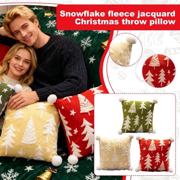 Plush Christmas Throw Pillow Christmas Tree Snowflake Elk Cushion for Living RoomBedroom Sofa Decoration Soft Cushion 251104