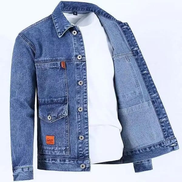 Mens autumn jacket fashionable long sleeved hiphop mens denim dating spring 250409BJ