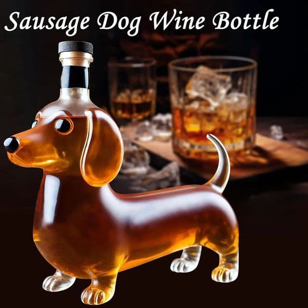 Whiskey Bottles Glass Liquor Bottle Dachshund Dog Shape Decorative Decanter Animal Statue Wine Container for Birthday Christmas 251106BJ