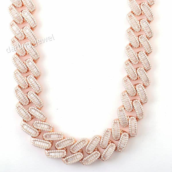 Plated Hip-hop Necklace Design Cuban Chain Silver Luxury with Gold Hiphop Hip Hop Miami Cuban Link Chain Mens 14k 18k Gold