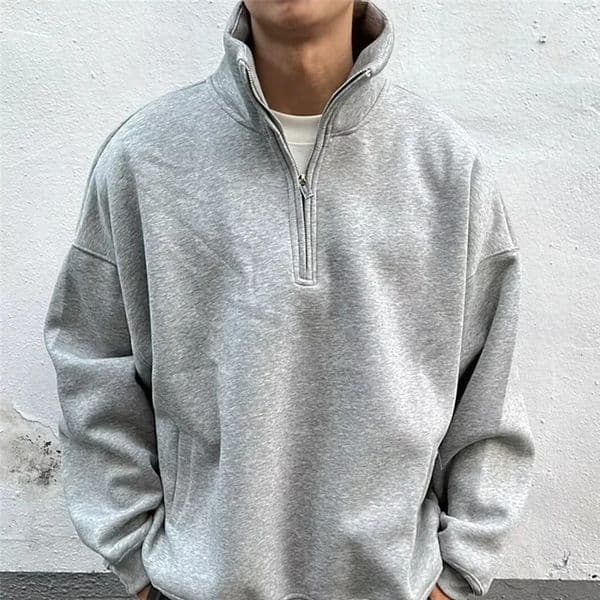 2025 Half Zipper n Sweatshirts For Men Autumn Y2K Vintage Stand Collar Pullover Hoodies Korean Fashion Casual sudadera 251107