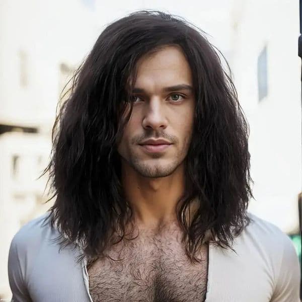 Brown Synthetic Wig Mens Shoulder-Length Corn Permed Natural Wig Daily Party Cosplay Natural Heat-Resistant Full Head Cover 251107