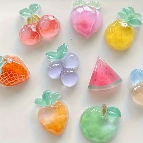 10pcs Cartoon Fruit Refrigerator Magnets Oval ABS Decorative Fridge Magnets for Office Kitchen Whiteboard Locker Cabinet 250407